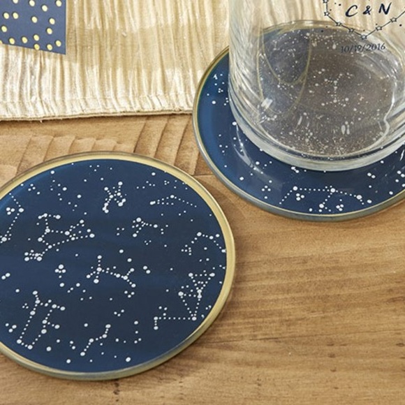 Kate Aspen Other - Kate Aspen Under the Stars Glass Coaster Set of 2